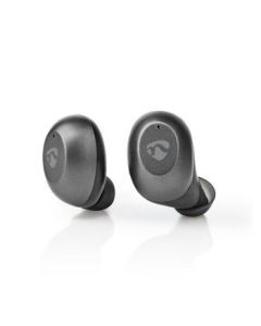 Nedis, Fullt Trådlösa hörlurar   Bluetooth®   Tryck på Kontroll   Batteri hölje   Inbygd mikrofon   Stöd för röststyrning   Grå/Silver