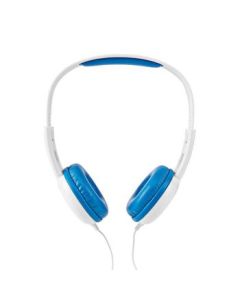 Nedis On-Ear Kabelanslutna Hörlurar, 3.5 mm, Kabellängd: 1.20 m, 82 dB, Blå/Vit