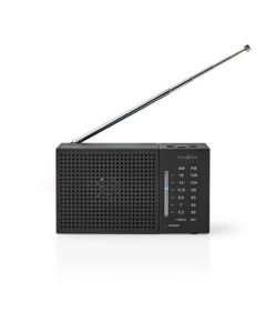 Nedis FM/AM-radio, Analog 1,5 W, Svartvit skärmjacka, Svart