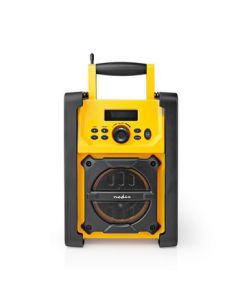 Nedis FM-radio, Digital, 15 W, Skärm: 2.2 ", Bluetooth®, IPX5, Gul/Svart