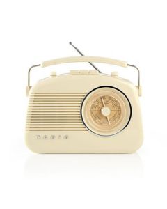 Nedis FM/AM-radio, Bordsdesign, Analog, 4.5 W, Jackkontakt, Elfenben