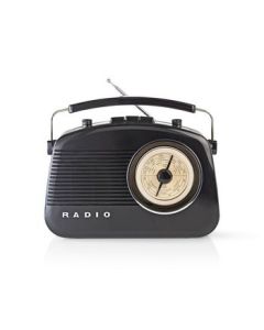 Nedis FM/AM-radio, Bordsdesign, Analog, 4,5 W, Jackkontakt, Svart