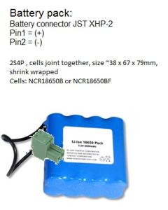 Li-ION 2S4P med JST XHP-2-kontakter inkl.