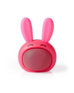 Nedis Bluetooth® högtalare, Batteritid: Upp till 3 timmar, Portabel design, 9 W, Mono, Inbyggd mikrofon, Kan kopplas ihop, Animaticks Robby Rabbit, Rosa