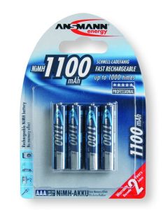 Ansmann AAA/R03 uppladdningsbara batterier (4 st.) 1100 mAh