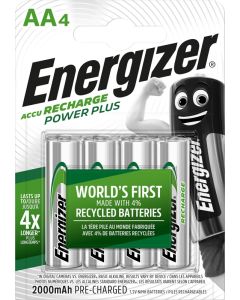 Energizer Recharge Power Plus AA / NH15 2000mAh Batterier (4 Stk. Förpackning)