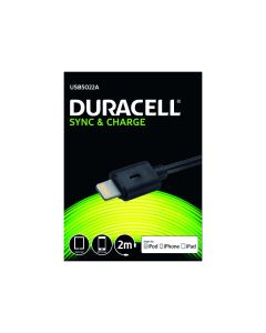Duracell USB till Lightning Kabel, 2 meter (svart)