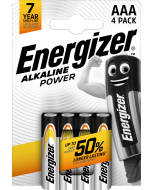 Energizer Alkaliska Power AAA / E92 Batterier (4 Stk. Förpackning)