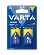 Varta LongLife Power E/9V/6LR61 alkaliska batterier – 2 st.