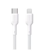 Dudao L9X USB-C 2.0 till Lightning ladd- och datakabel, textil, vit, 1m