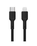 Dudao L9X USB-C 2.0 till Lightning ladd- och datakabel, textil, svart, 1m
