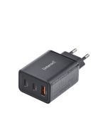 Intenso® USB Multiport GaN-laddare 65W (2xUSB-C/1xUSB-A) PD 3.0/QC 4.0 - Svart