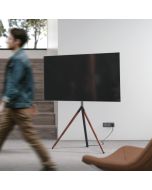 Golvställ för TV Stativ, trälook, kabelfäste, 40" - 65" - Trälook & kabelhantering
