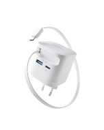 Intenso® USB-C/USB-A Multiport GaN-laddare 65W med USB-C-kabel - Vit