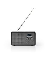 Nedis DAB+-radio, 4,5 W, FM, Klocka och Alarmfunktion, Svart