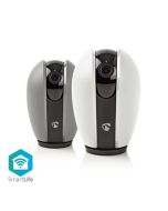 Nedis, Smart Inomhus kamera ,  HD 720p ,  Panorera lutning ,  Cloud / DRM-stöd ,  Nattsikt ,  Android™ & iOS ,  Wi-Fi ,  Grå/Vit
