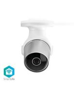 Nedis SmartLife Utomhuskamera: FHD, IP65, Moln/SD, Nattvision, Wi-Fi, Vit/Silver