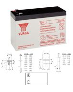 NP7-12 Yuasa Blybatteri