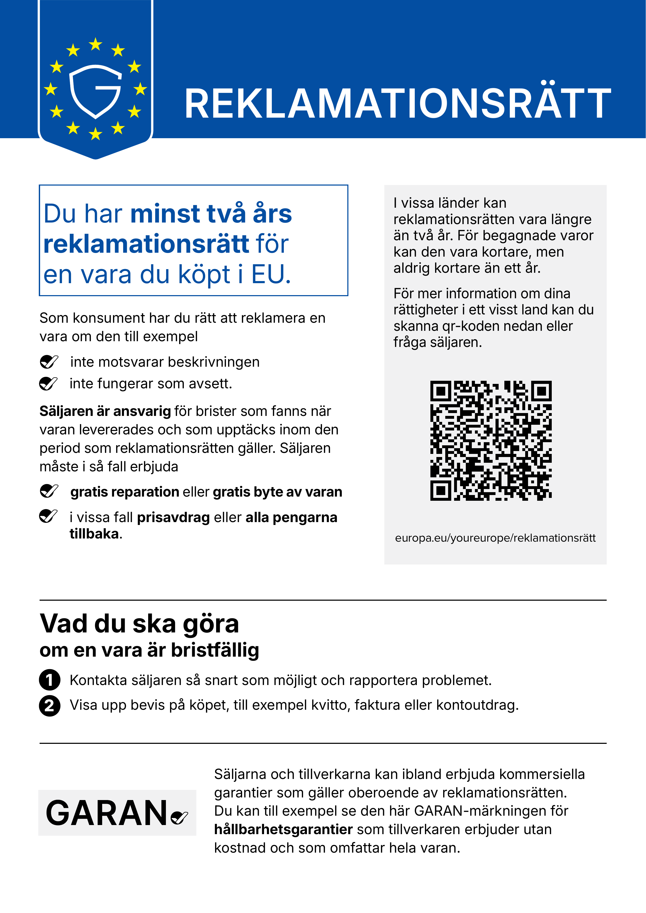 Dina rättigheter vid reklamation